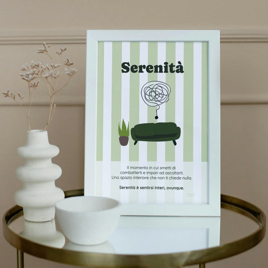 Poster Serenità con cornice | Dizionario Poetico