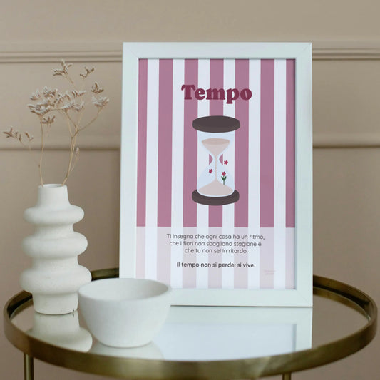 Poster Tempo con cornice in legno | Dizionario poetico
