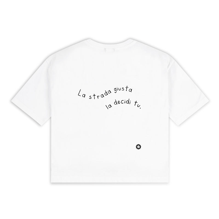 T-Shirt Crop Controcorrente | bianco