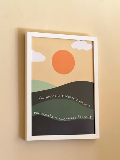 Poster Tramonti con cornice in legno